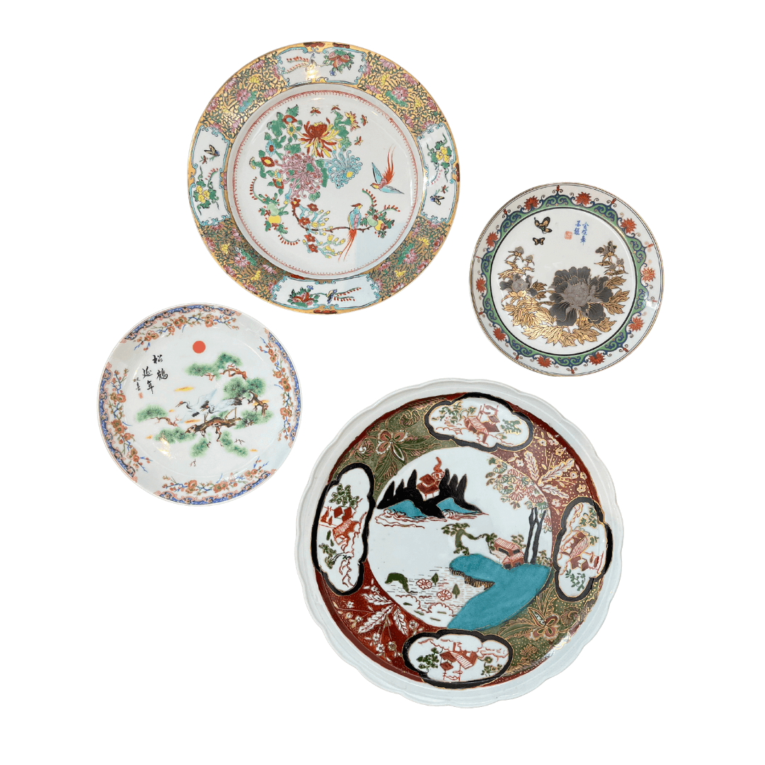 Pratos Decorativos Vintage Orientais em Porcelana