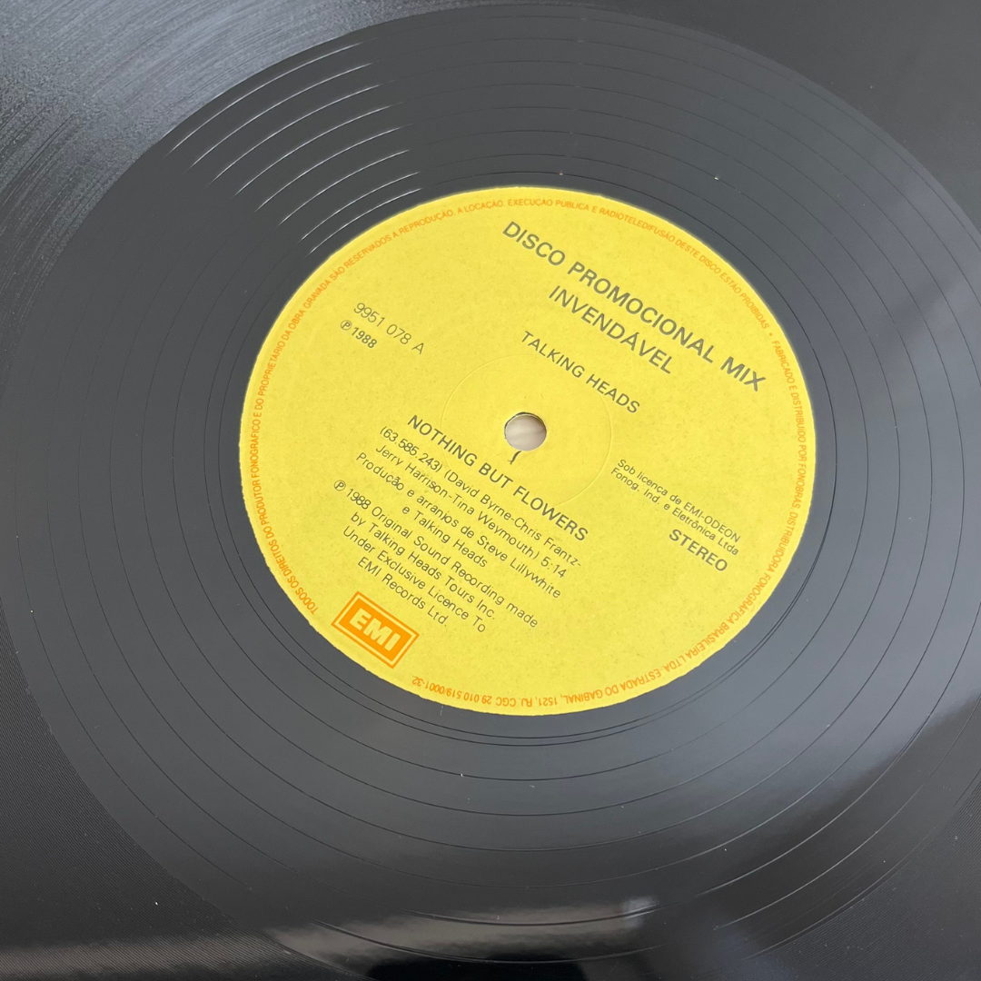 Disco de Vinil Raro Talking Heads de 1988
