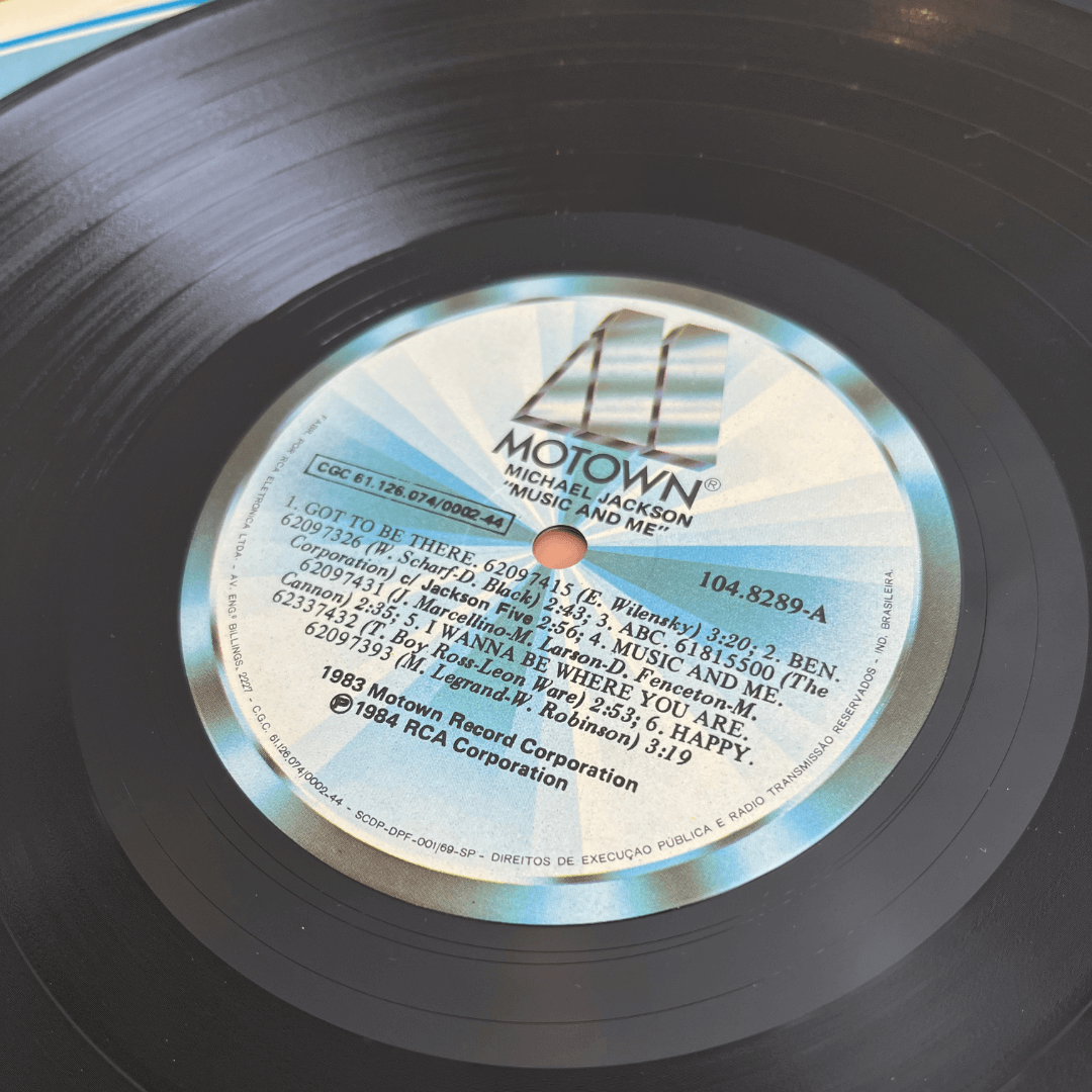 Disco de Vinil do Michael Jackson 'Music and Me' - 1983