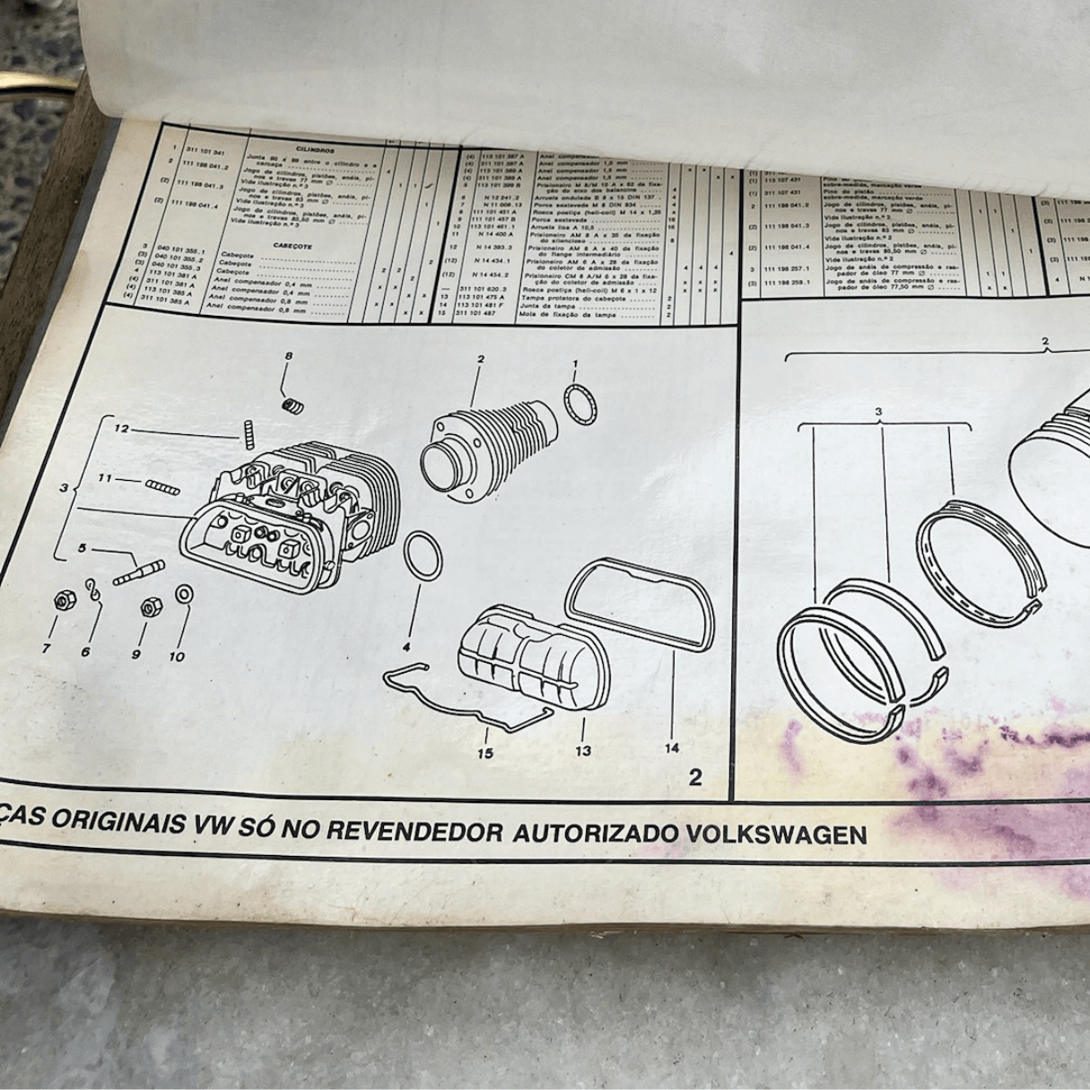 Antigo Catálogo de Peças Fusca Sedan da Volkswagen