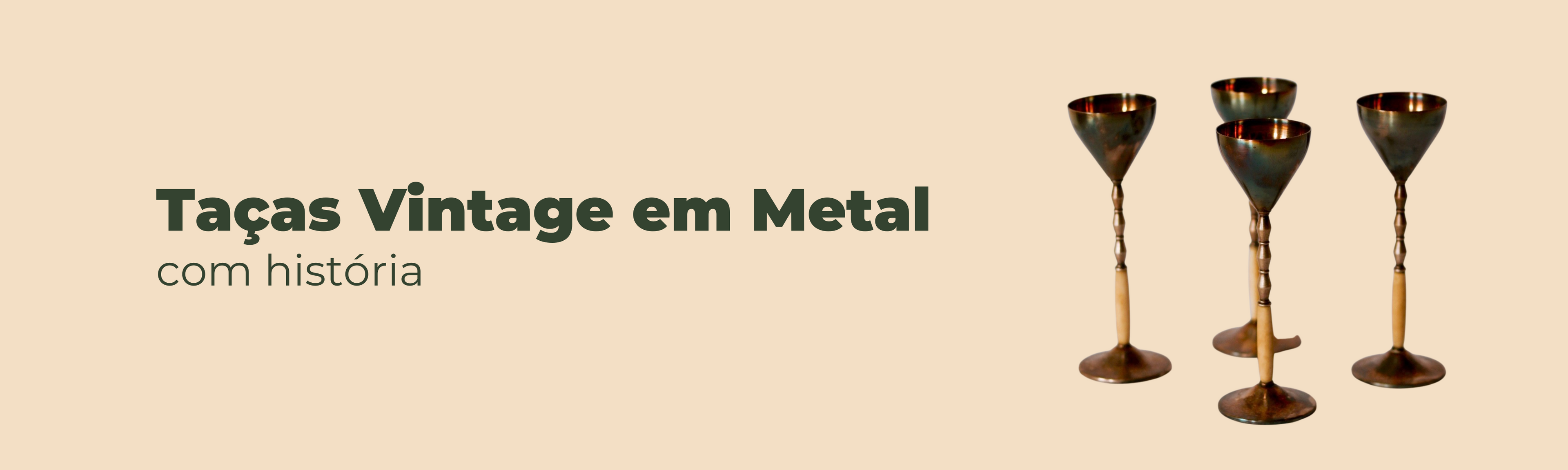 taças vintage em metal