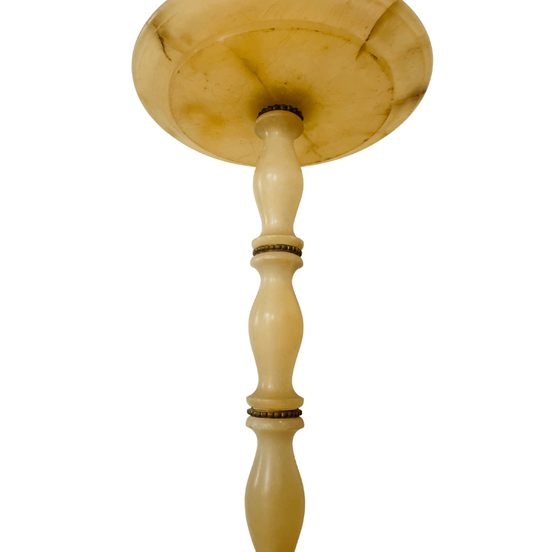 Mesa de Canto Vintage em Alabastro e Bronze - Design Neoclássico