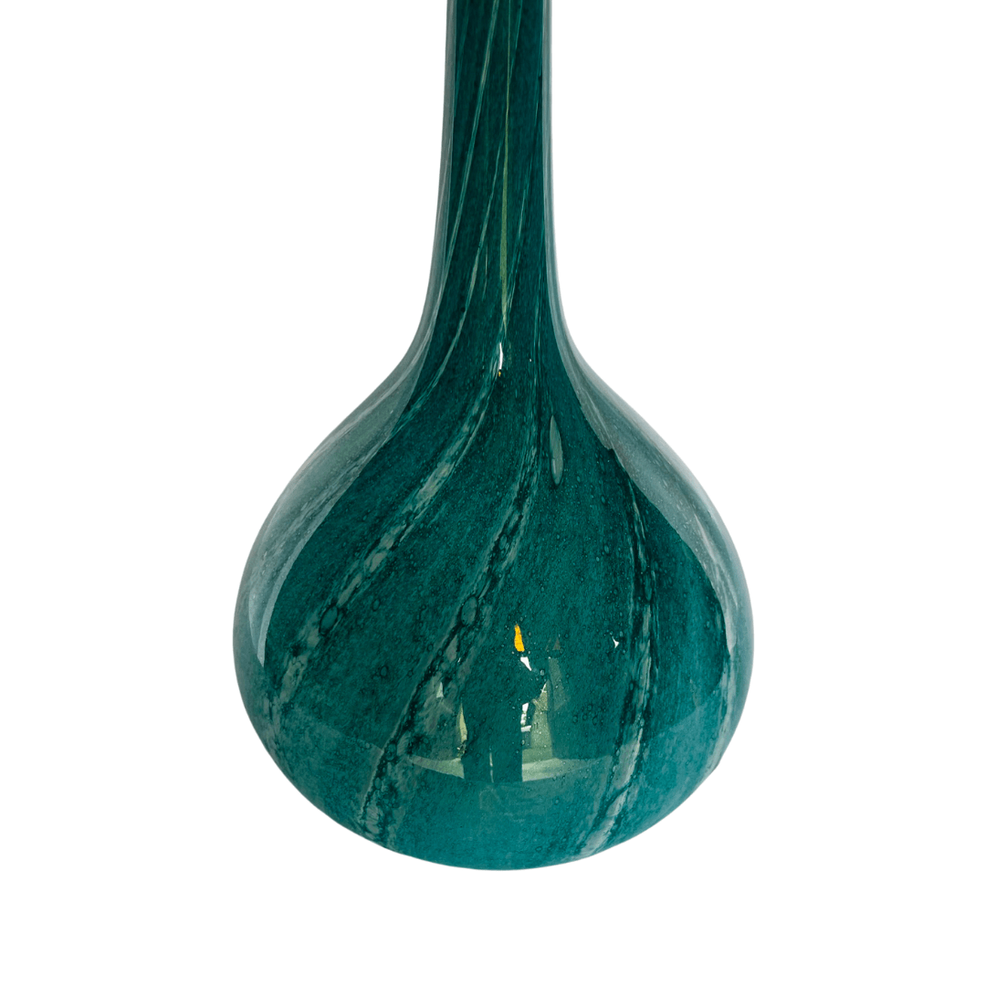 Vaso de Murano Antigo Longo Verde Turquesa