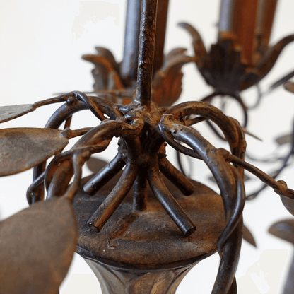 Par de Candelabros Antigos Grandes em Metal - Art Nouveau