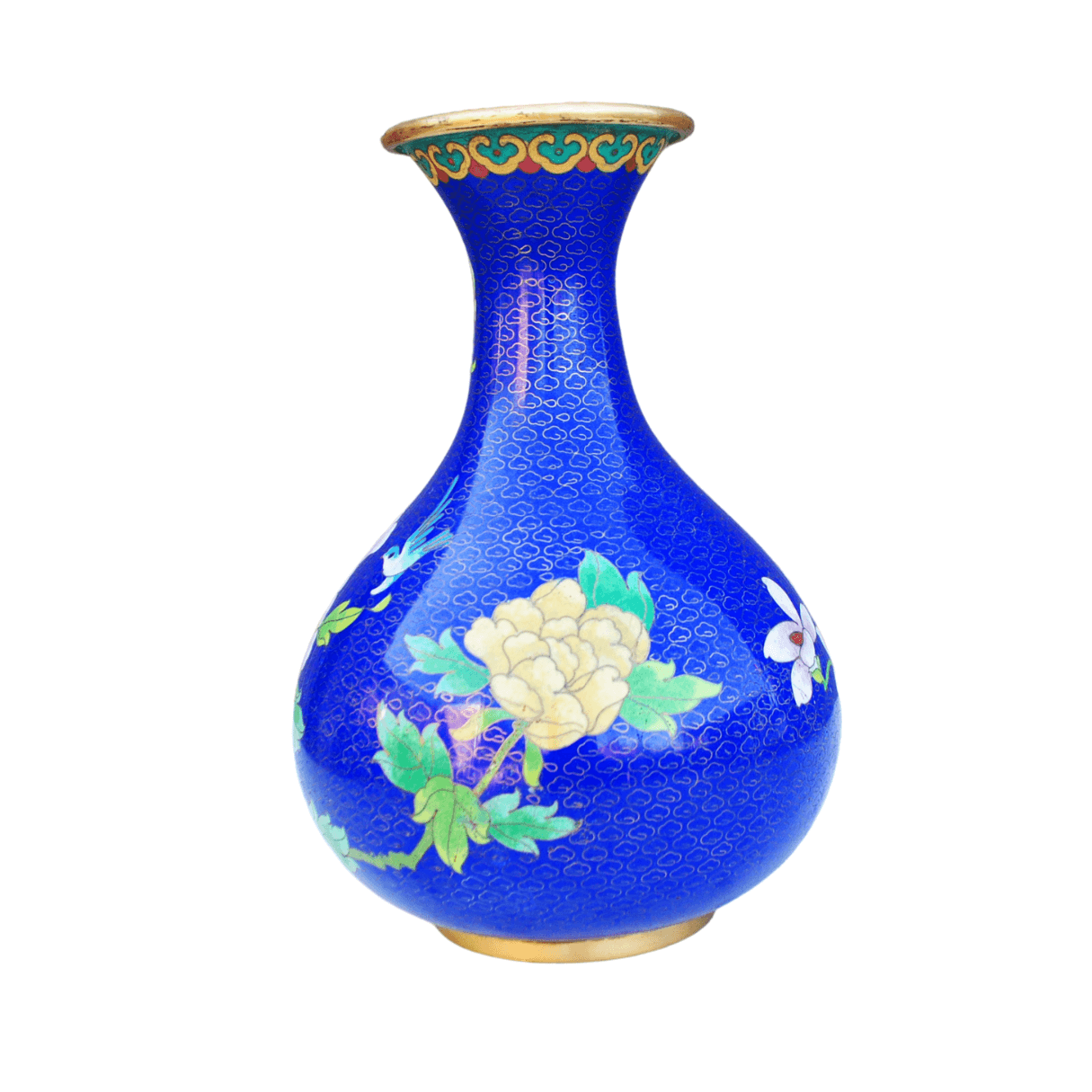 Vaso Vintage Cloisonne Azul