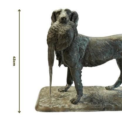 Escultura Art Nouveau - Cachorro de Caça e sua Perdiz anos 1920