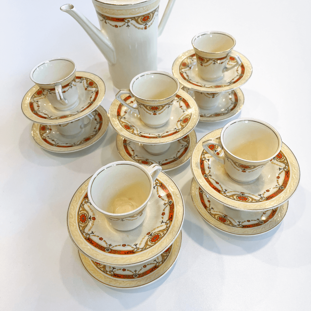 Conjunto de Chá Vintage em Porcelana Inglesa J&G Meakin