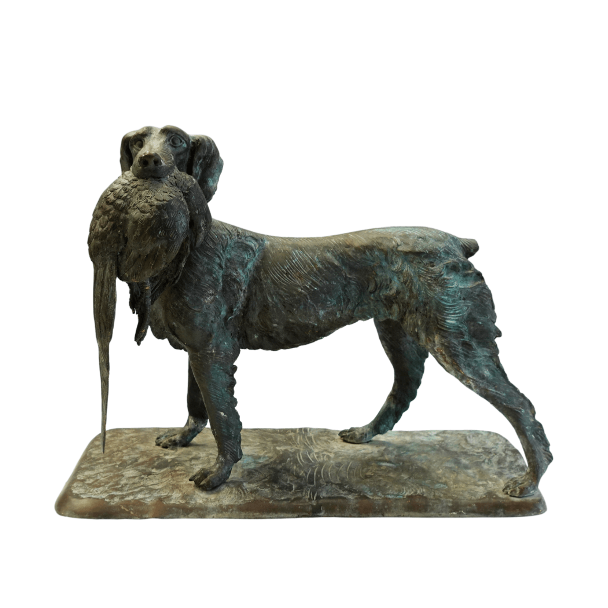 Escultura Art Nouveau - Cachorro de Caça e sua Perdiz anos 1920