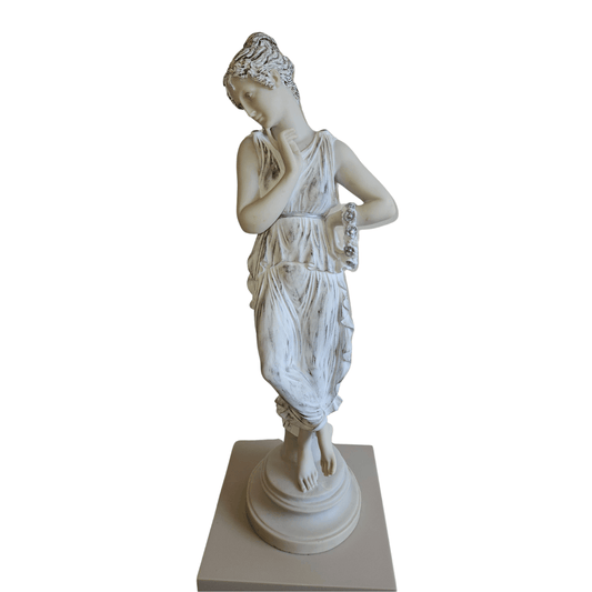 Escultura Vintage Deusa Grega Perséfone com Pedestal