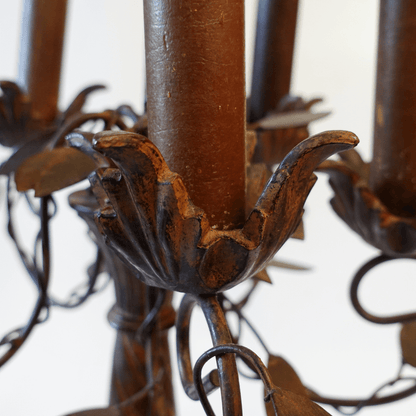 Par de Candelabros Antigos Grandes em Metal - Art Nouveau