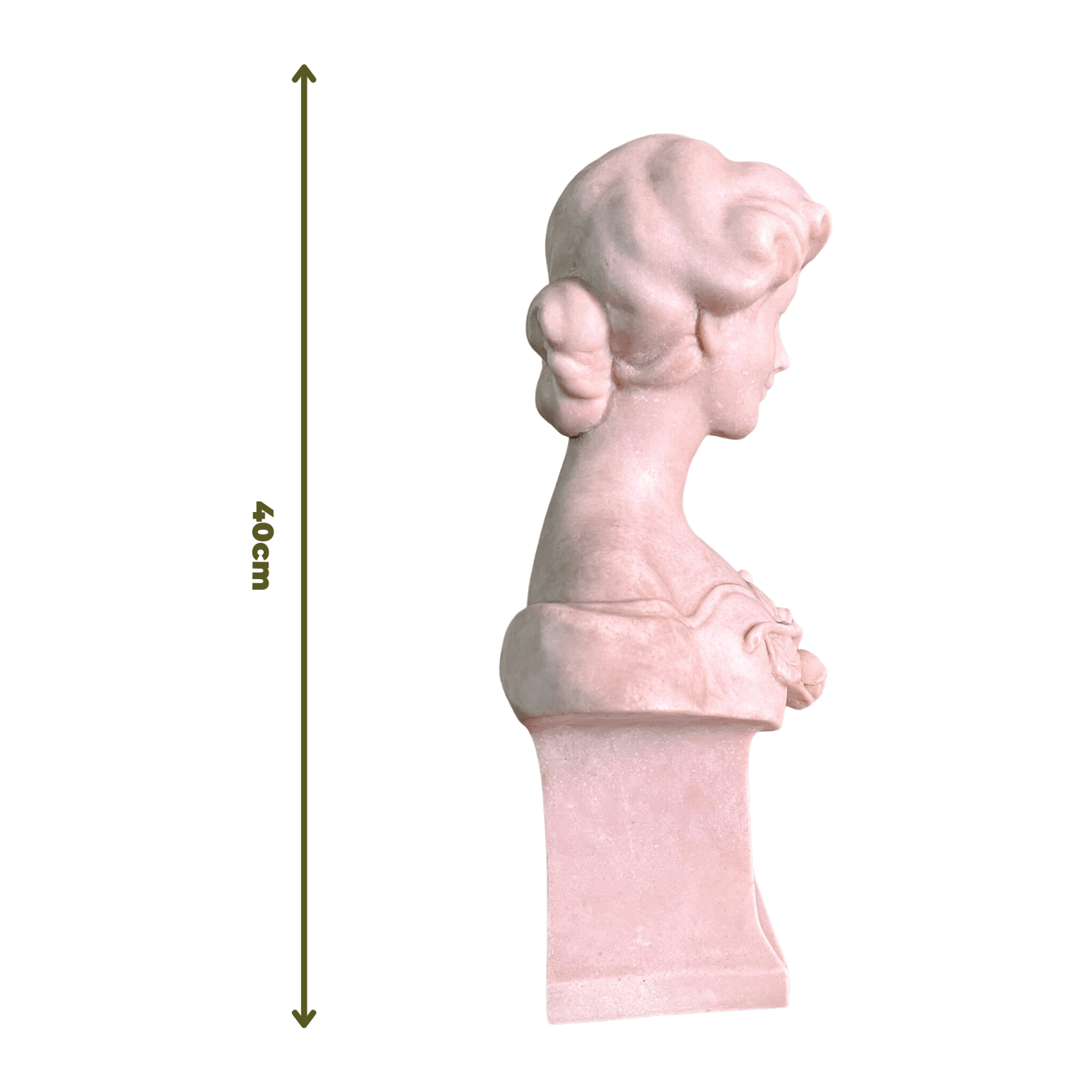 Escultura Vintage de Busto de uma Donzela em Pó de Mármore Francês