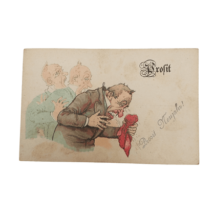 Cartão Postal Antigo Alemão de Ano Novo (Prosit Neujahr) - Homem