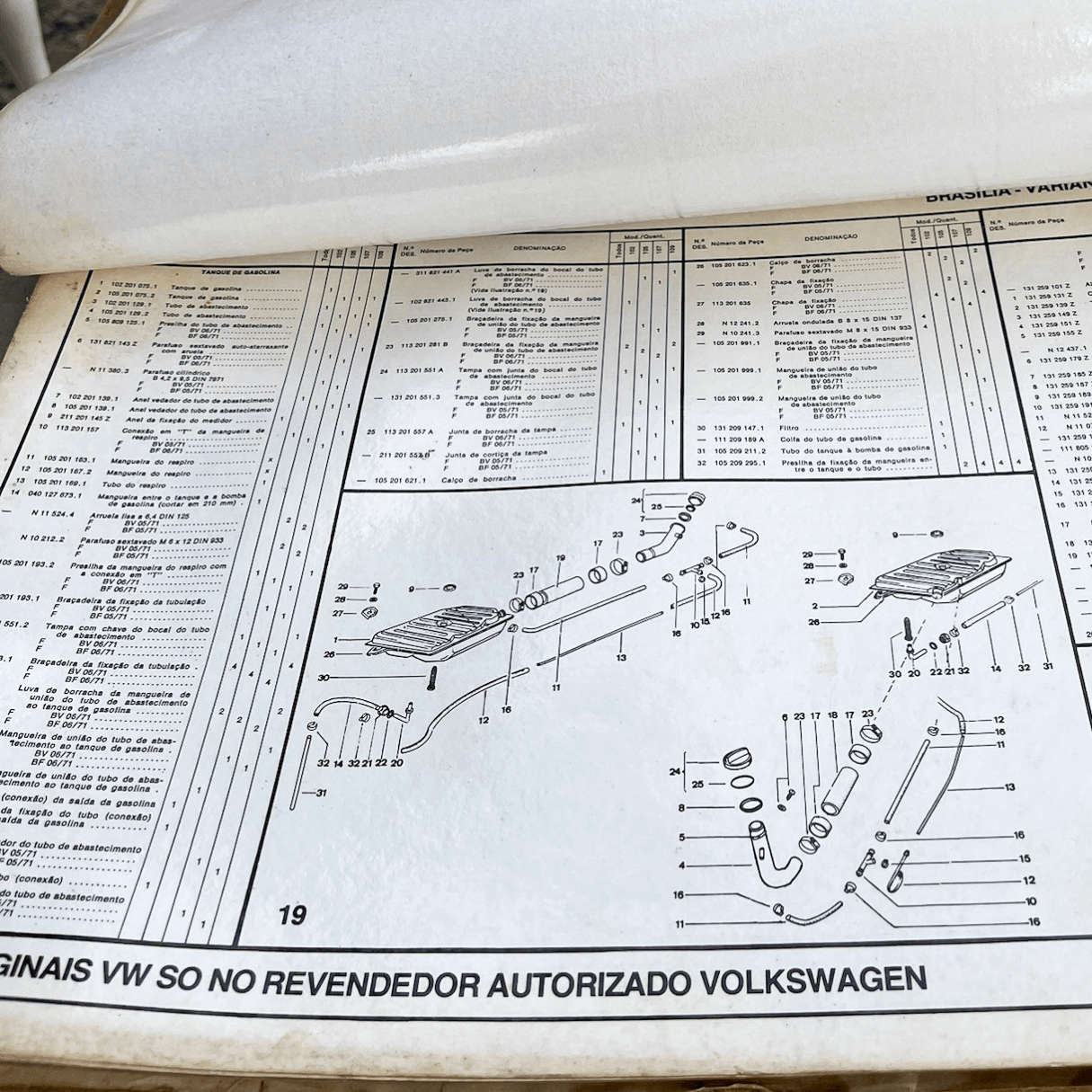 Antigo Catálogo de Peças Brasília da Volkswagen