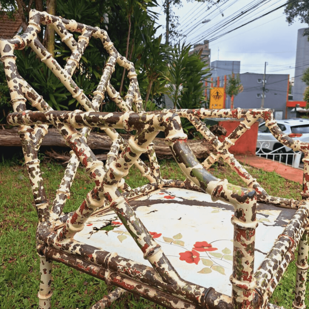 Cadeira de Jardim Vintage em Metal, Brasil anos 1970