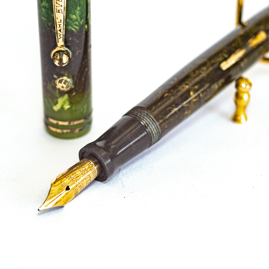 Caneta Tinteiro Wahl Eversharp Verde Jade em Celuloide - Anos 1950