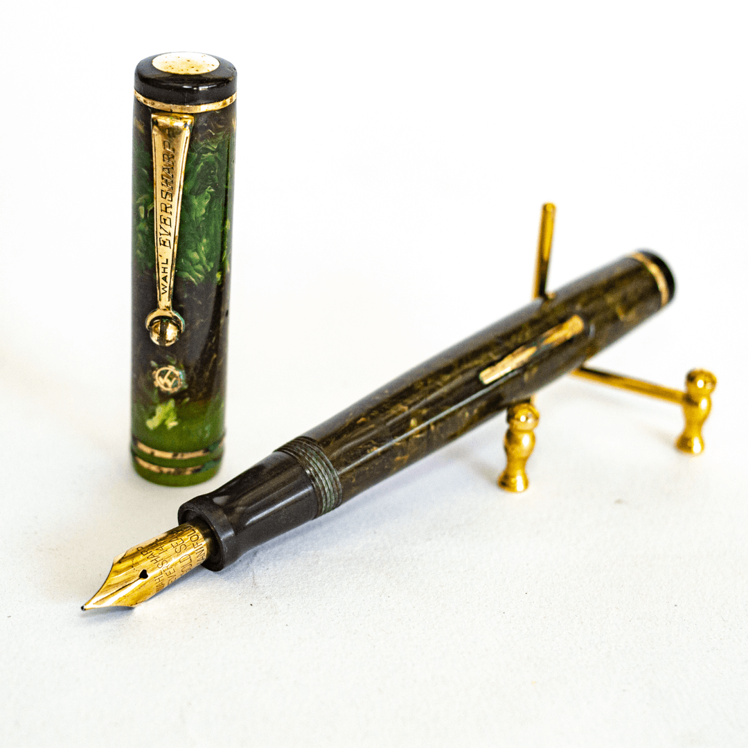 Caneta Tinteiro Wahl Eversharp Verde Jade em Celuloide - Anos 1950