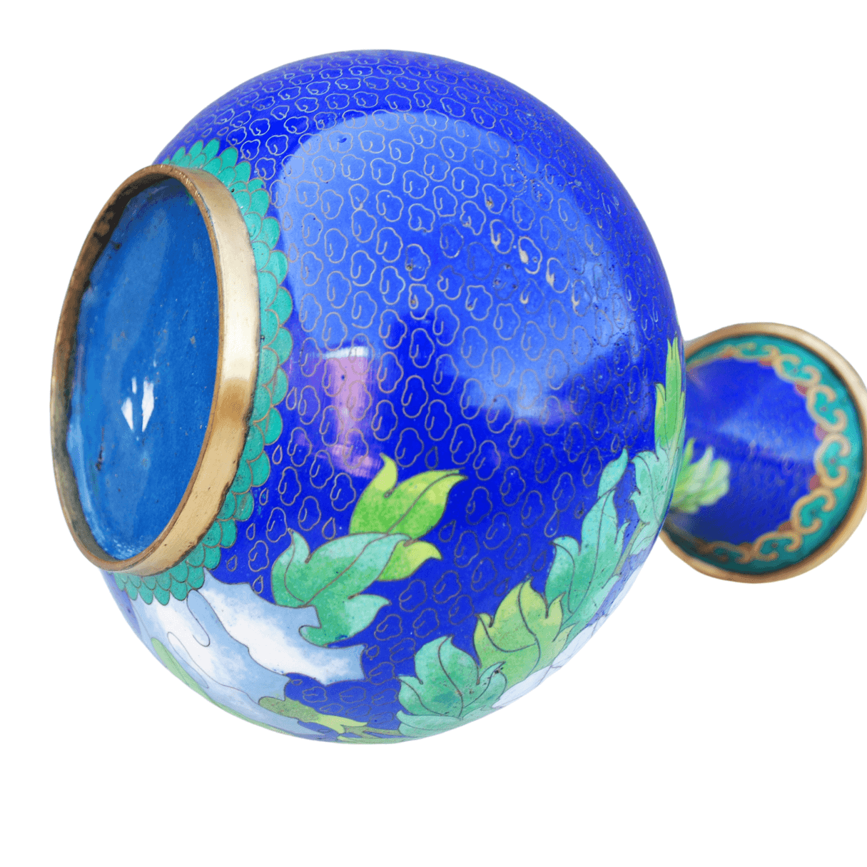 Vaso Vintage Cloisonne Azul