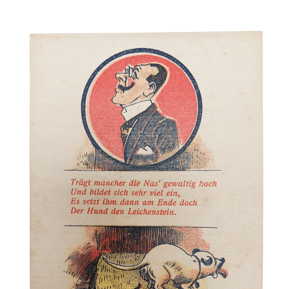 Cartão Postal Antigo Alemão de Ano Novo (Prosit Neujahr) - Cachorro