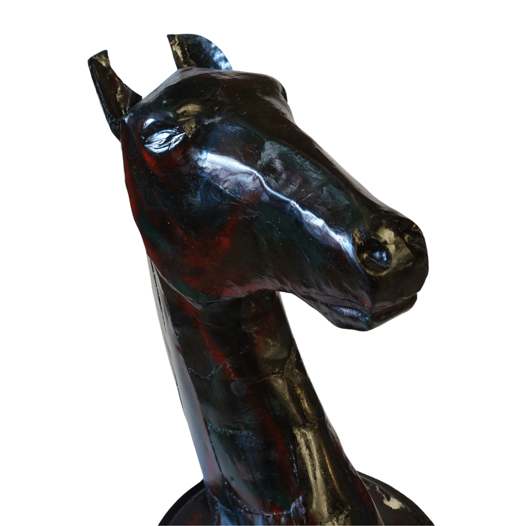 Escultura em Metal Vintage - Cabeça de Cavalo