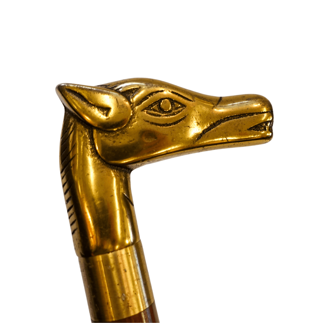 Bengala Inglesa em Madeira com Cavalo em Bronze