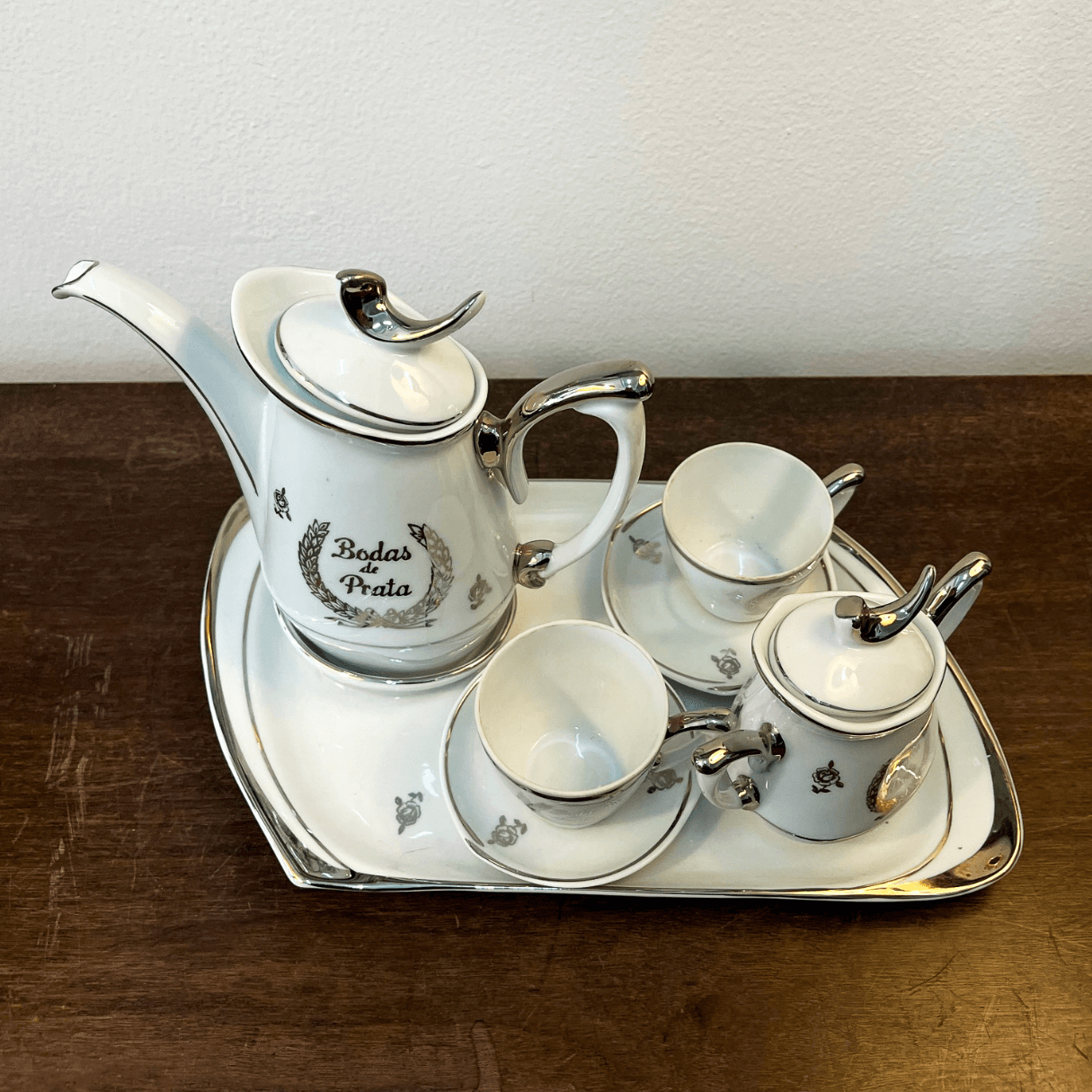 Conjunto de Café Antigo Schmidt Modelo Bodas de Prata