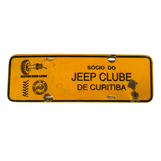 Placa Decorativa Antiga do Clube de Jeep de Curitiba