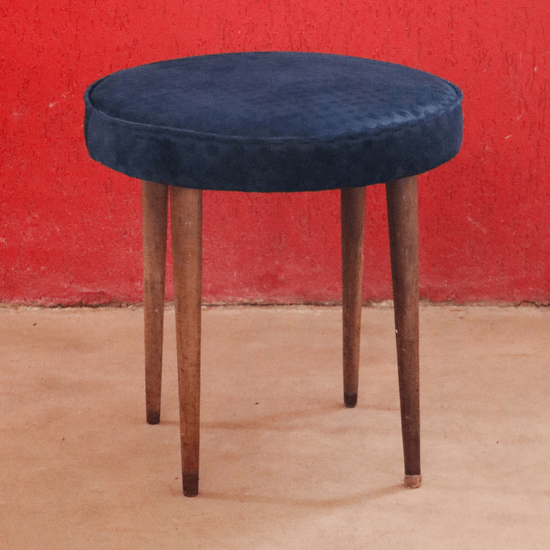 Banqueta Modernista Azul móveis Cimo anos 1950