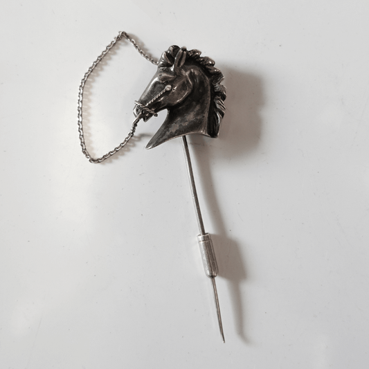 Pin de Lapela Vintage - Cavalo em Prata