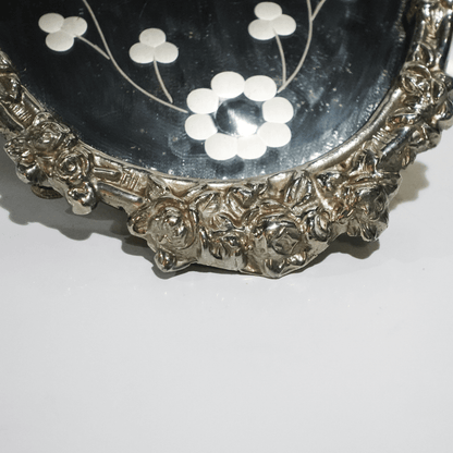 Espelho Oval Estilo Art Nouveau com Moldura Trabalhada