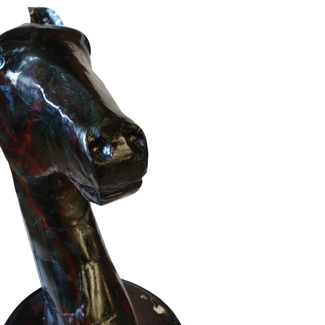 Escultura em Metal Vintage - Cabeça de Cavalo