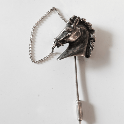 Pin de Lapela Vintage - Cavalo em Prata