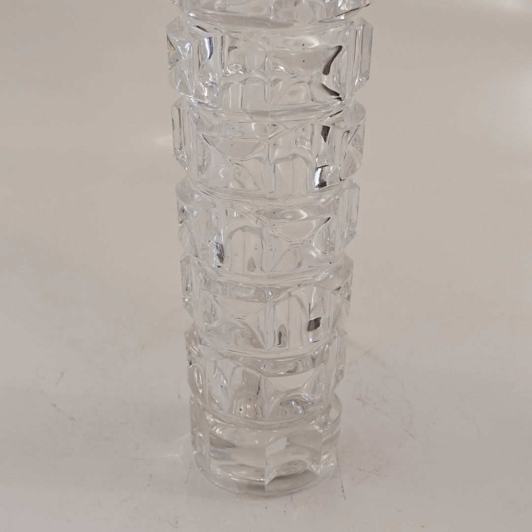 Vaso em Cristal Transparente Prensado - 1980