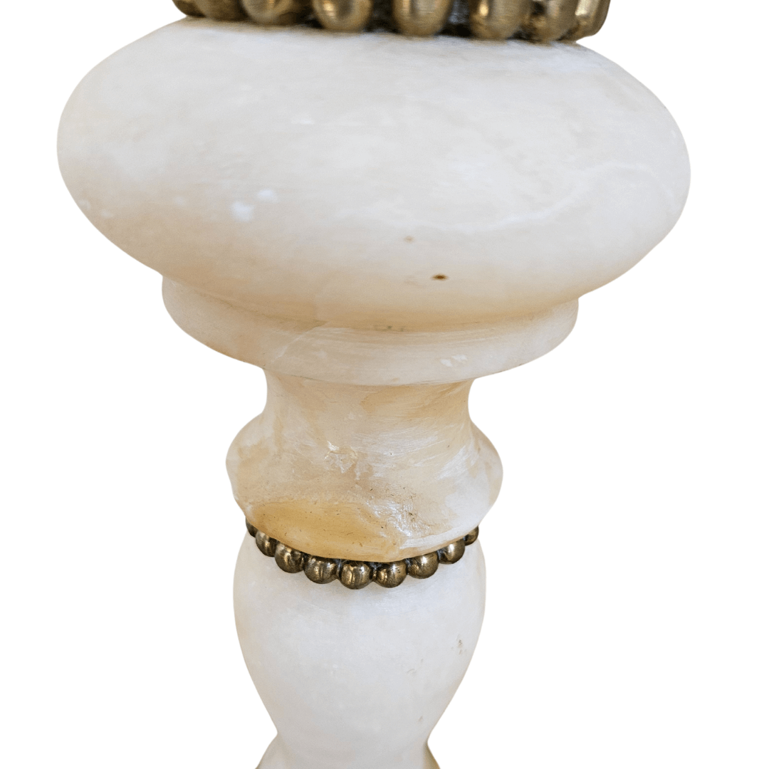 Mesa de Canto Vintage em Alabastro e Bronze - Neoclássica