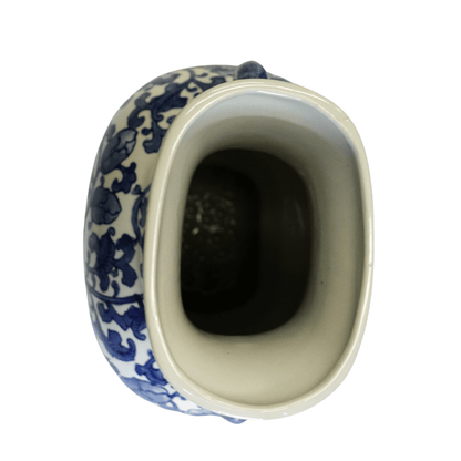 Ânfora Chinesa Antiga em Porcelana Azul e Branca