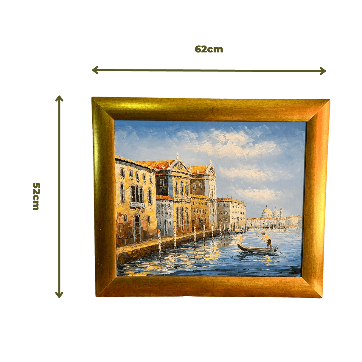 Quadro Emoldurado Vintage Veneza tamanho