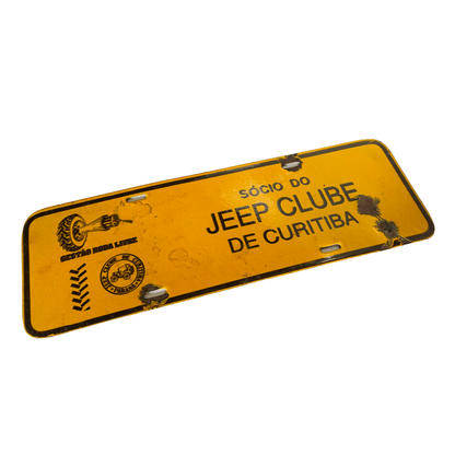 Placa Decorativa Antiga do Clube de Jeep de Curitiba