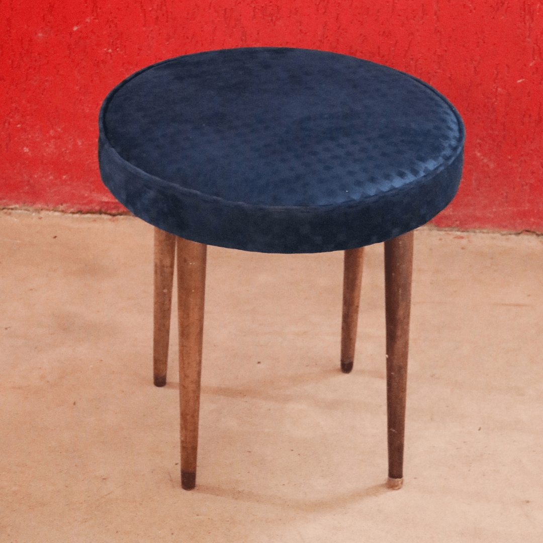 Banqueta Modernista Azul móveis Cimo anos 1950