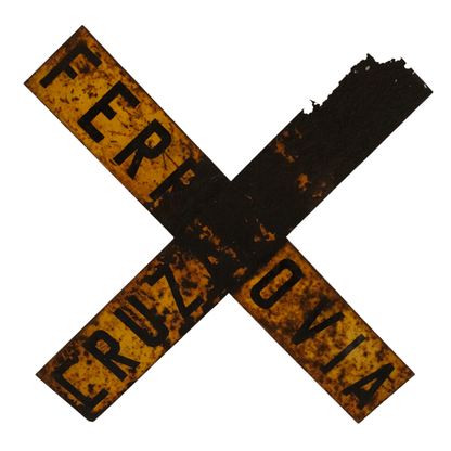 Placa Decorativa Rarissima de Cruzamento de Ferrovia de 1920