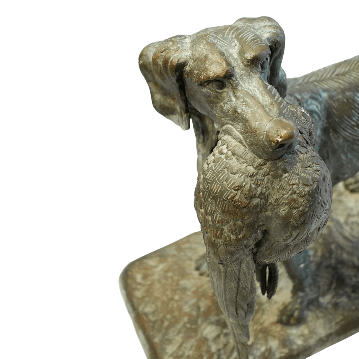 Escultura Art Nouveau - Cachorro de Caça e sua Perdiz anos 1920