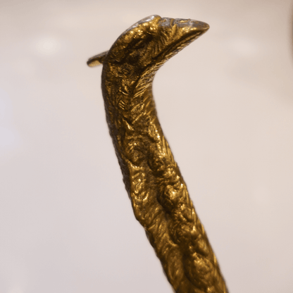 Calçadeira em Metal Dourado com Cabeça de Pássaro