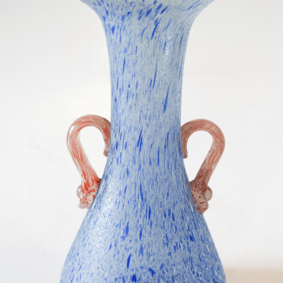 Vaso Italiano em Murano em estilo Scavo - Tons de Azul