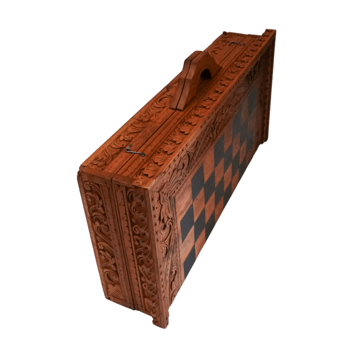 Antigo relógio para jogo de xadrez com caixa em madeira