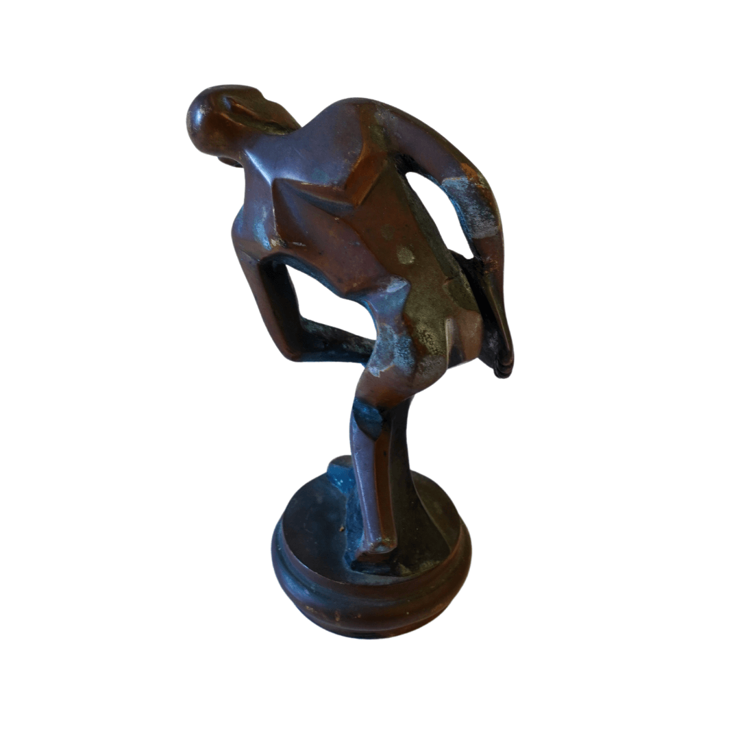 Escultura Vintage 'Discobolus' em Bronze Maciço