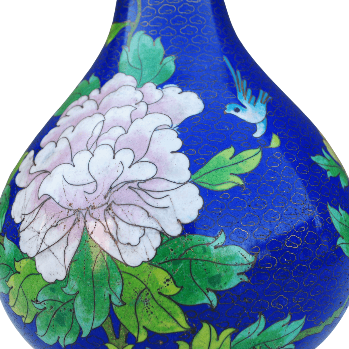 Vaso Vintage Cloisonne Azul