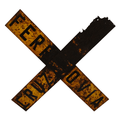 Placa Decorativa Rarissima de Cruzamento de Ferrovia de 1920