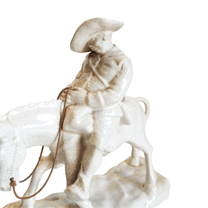 Escultura Antiga - Nordestino e Seu Cavalo