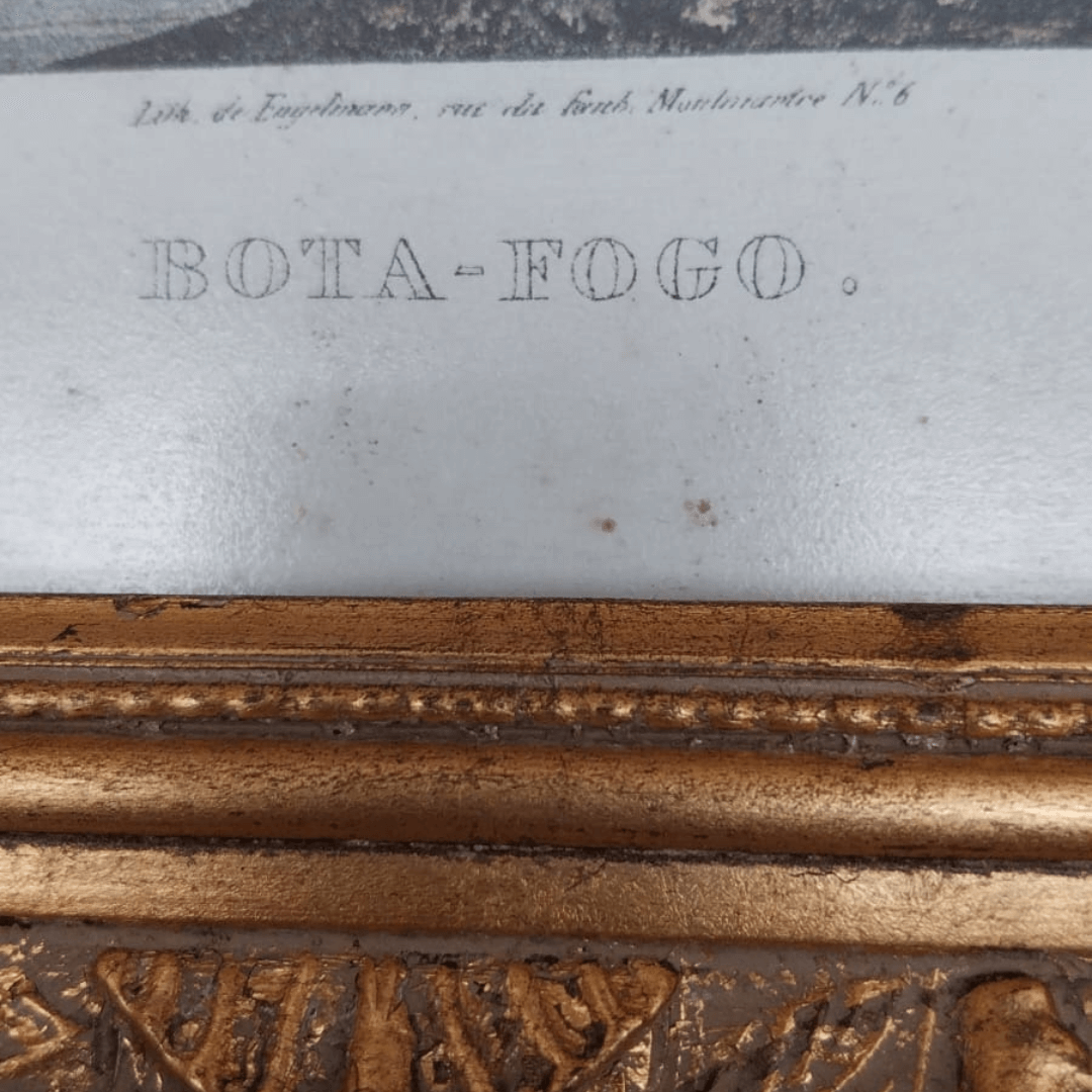 Litogravura "Bota-Fogo" com Moldura Clássica