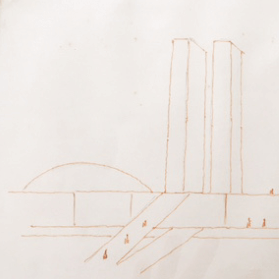 Croqui Oscar Niemeyer Assinado - Congresso Nacional, 1979