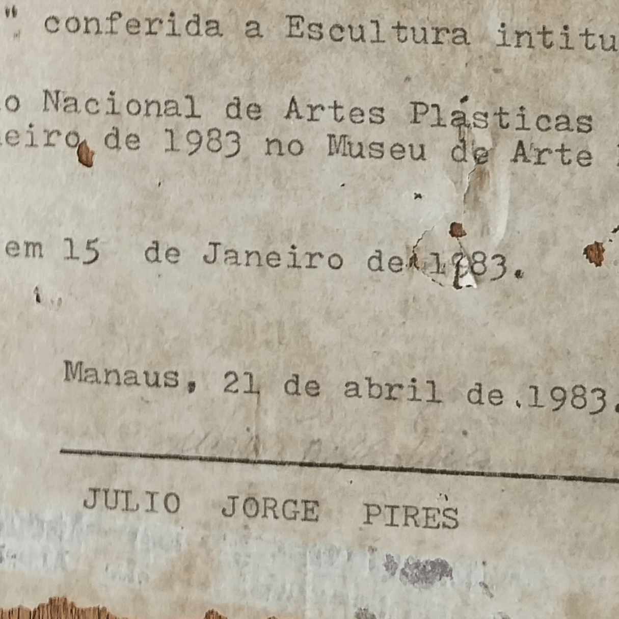 Quadro "Subsistência Indígena" de Julio Jorge Pires de 1980