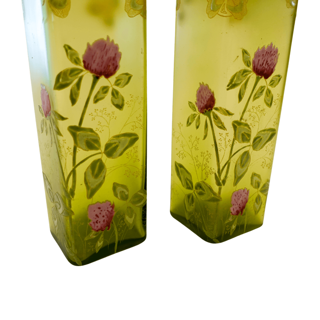 Par de Vasos Quadrados Art Nouveau de 1920